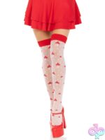 Spandex Sheer Polka Dot Mushroom Thigh Highs