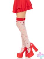 Spandex Sheer Polka Dot Mushroom Thigh Highs