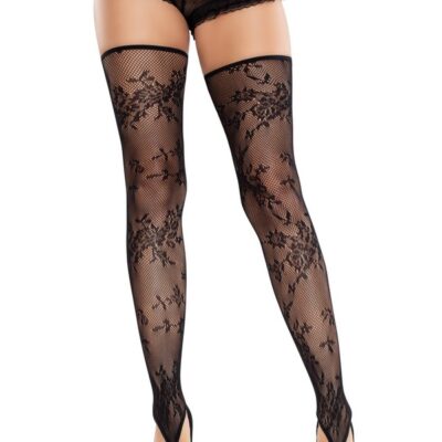 Floral Net Toe Loop Footless Thigh Highs by Leg Avenue