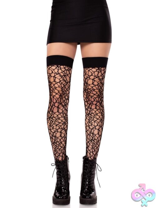Fractured Net Thigh Highs