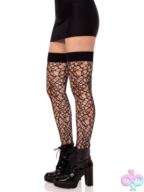 Fractured Net Thigh Highs