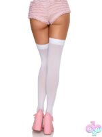 Opaque Thigh Highs Satin Bow Accent