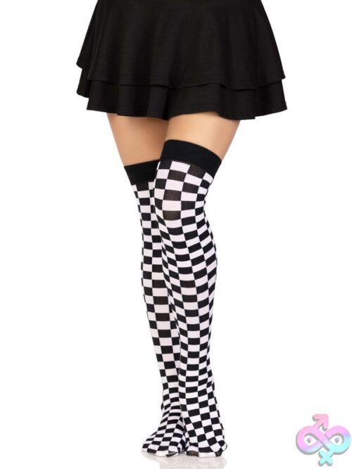 Checkerboard Thigh Highs