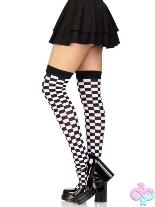Checkerboard Thigh Highs