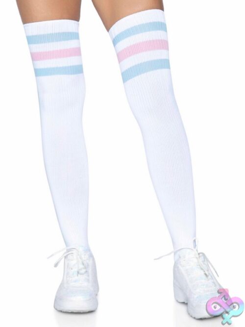 3 Stripes Athletic Ribbed Thigh Highs