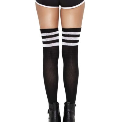 3 Stripes Athletic Ribbed Thigh Highs