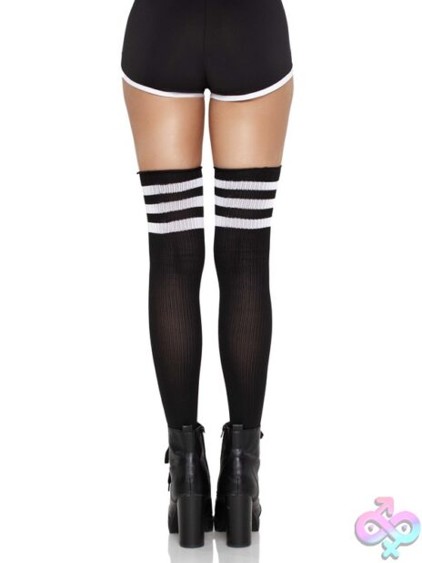 3 Stripes Athletic Ribbed Thigh Highs
