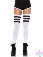 3 Stripes Athletic Ribbed Thigh Highs