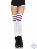 3 Stripes Athletic Ribbed Thigh Highs