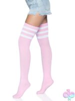 3 Stripes Athletic Ribbed Thigh Highs