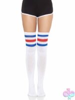 3 Stripes Athletic Ribbed Thigh Highs