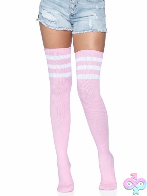 3 Stripes Athletic Ribbed Thigh Highs