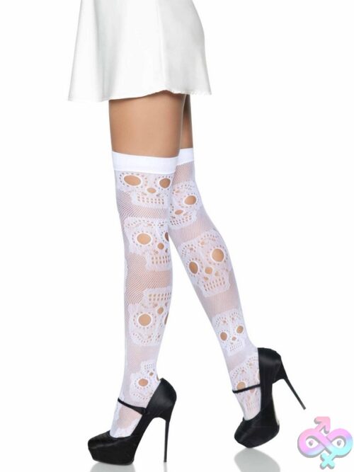 Sugar Skull Net Thigh Highs