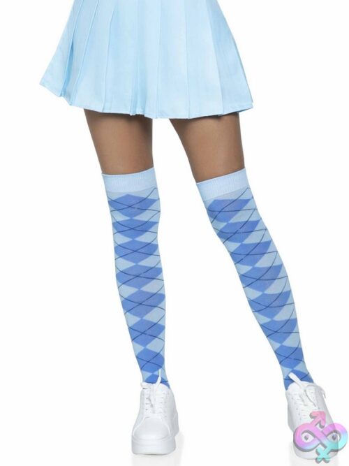 Argyle Knit Over The Knee Socks