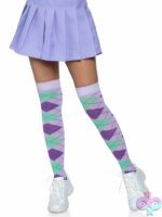Argyle Knit Over the Knee Socks