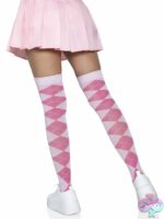 Argyle Knit Over the Knee Socks