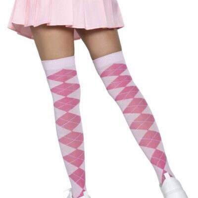 Argyle Knit Over the Knee Socks