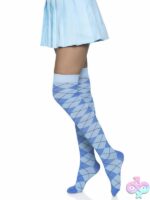 Argyle Knit Over the Knee Socks