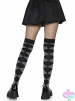 Argyle Knit Over the Knee Socks