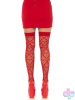 Heart Net Thigh Highs