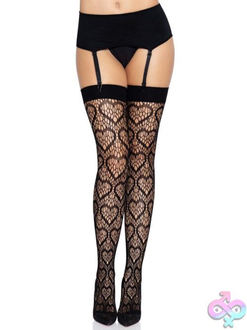 Heart Net Thigh Highs