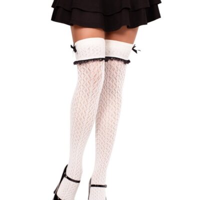 Crocheted Over the Knee Socks Turn Over Cuff