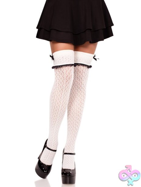 Crocheted Over the Knee Socks Turn Over Cuff