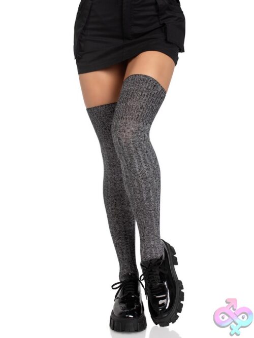 Heather Rib Knit Thigh Highs