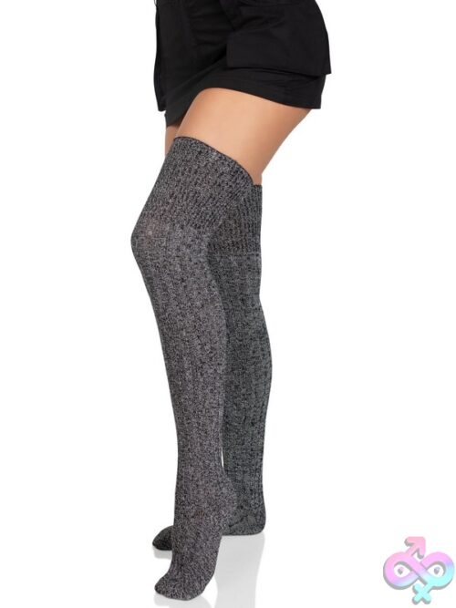 Heather Rib Knit Thigh Highs