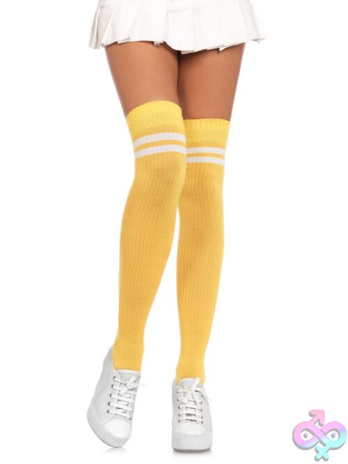 Ribbed Athletic Thigh Highs