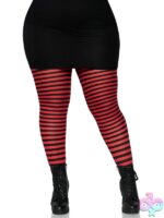 Plus Size Nylon Striped Tights