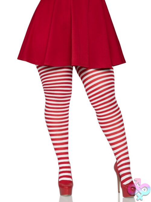 Plus Size Nylon Striped Tights