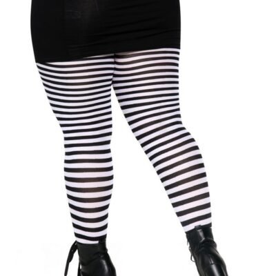 Plus Size Nylon Striped Tights