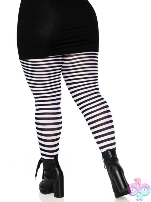 Plus Size Nylon Striped Tights
