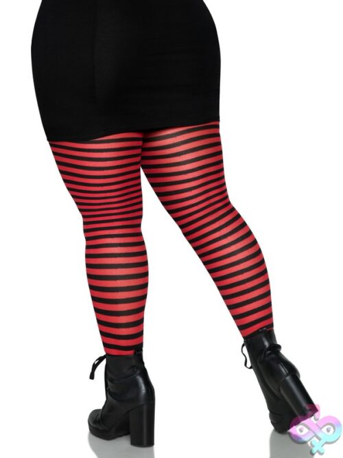Plus Size Nylon Striped Tights