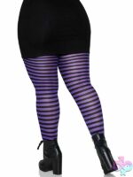 Plus Size Nylon Striped Tights