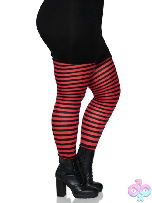 Plus Size Nylon Striped Tights
