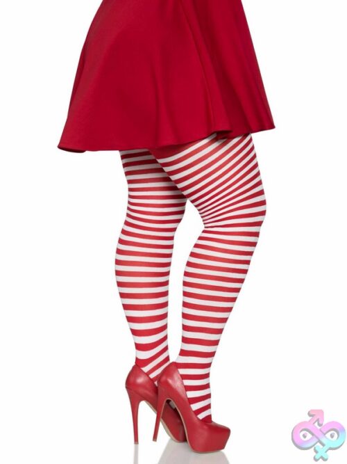 Plus Size Nylon Striped Tights