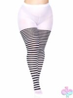Plus Size Nylon Striped Tights