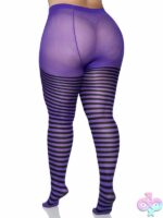 Plus Size Nylon Striped Tights