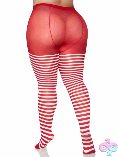 Plus Size Nylon Striped Tights