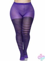 Plus Size Nylon Striped Tights