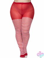 Plus Size Nylon Striped Tights