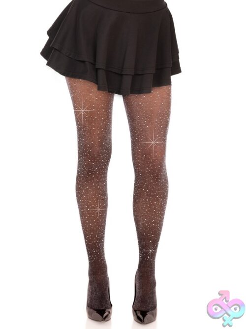 Spandex Metallic Shimmer Rhinestone Tights