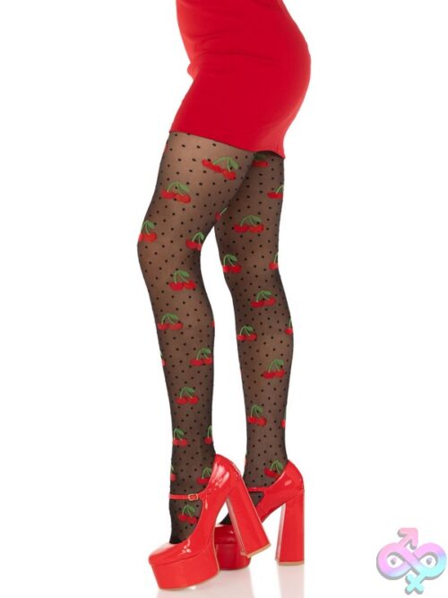 Spandex Sheer Polka Dot Cherry Tights