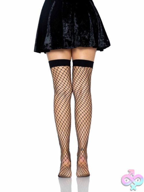 Bow Top Fence Net Thigh Highs