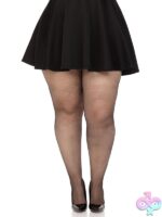 Plus Size Spandex Micro Net Tights by Leg Avenue — sheer stretch hosiery for lingerie