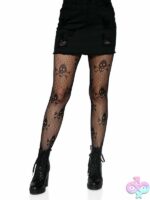 Skull Tights Micro Net by Leg Avenue — bold gothic hosiery