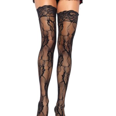 Lace Top Romantic Lace Thigh Highs by Leg Avenue — sultry sheer stockings with floral lace band