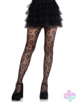 Double Heart Net Tights by Leg Avenue — heart pattern sheer net stockings